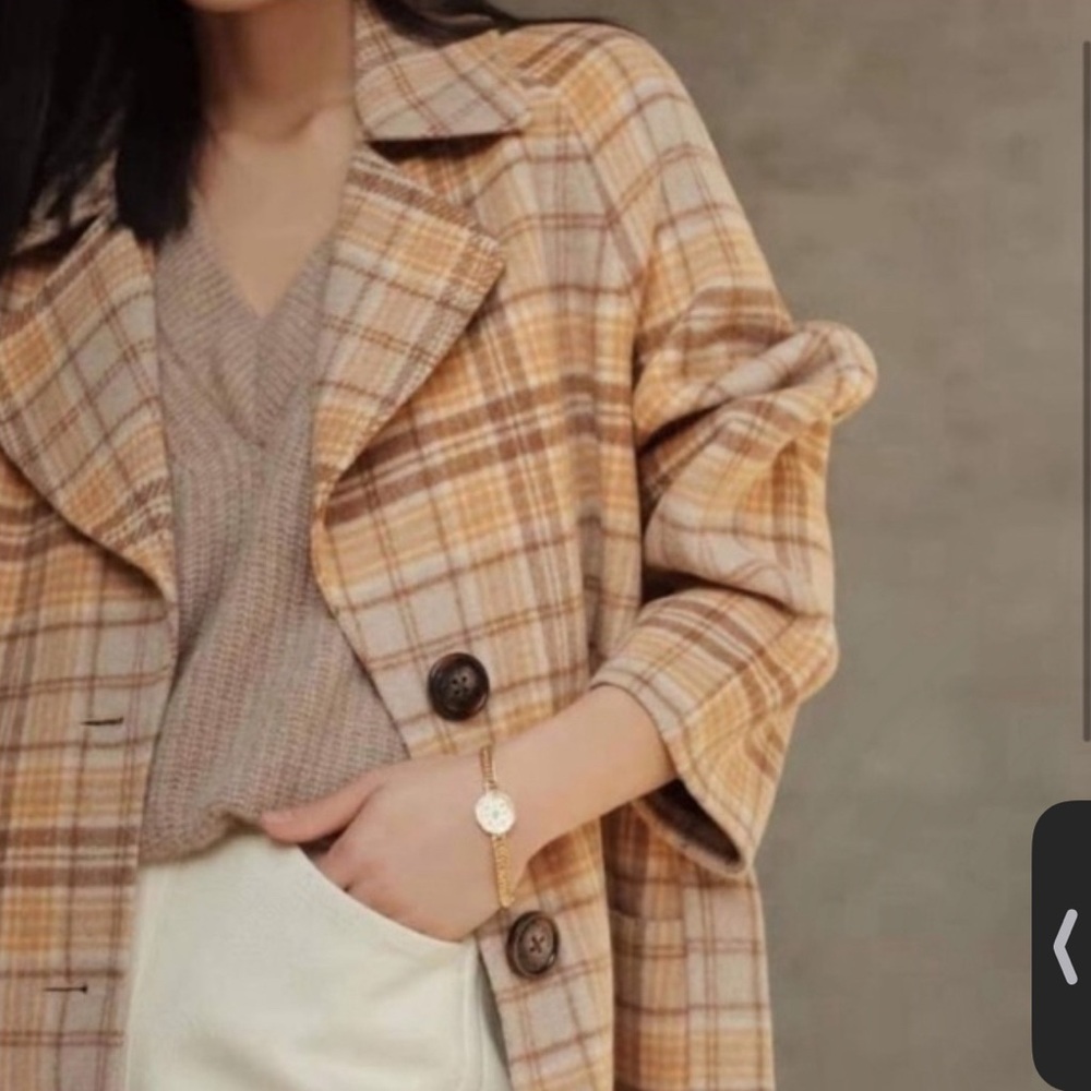 Petite Sudio Christie Coat in Carmel Plaid: Size XXS